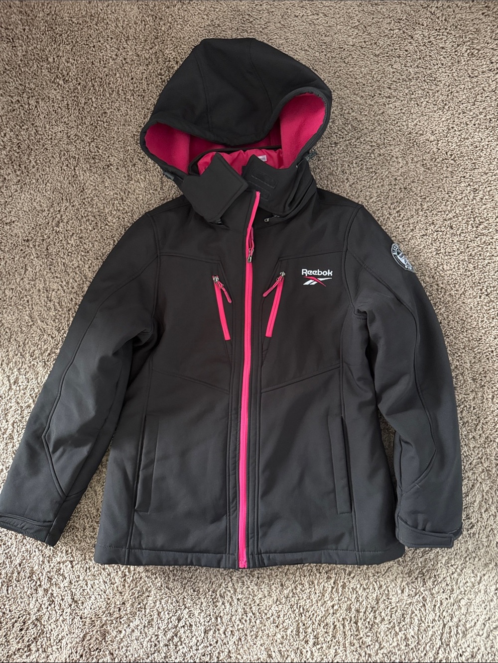 Reebok Black Ski Jacket with Pink Trim